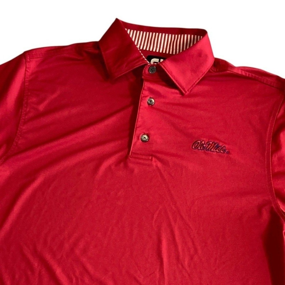 FootJoy Mens S Golf Polo Ole Miss Rebels Red Performance Stretch Active